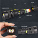 Telescopic Zoom T6 Tactical LED Flashlight