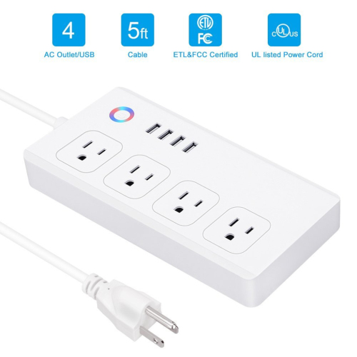 4 AC Outlets 4 USB Ports Remote Control WiFi Smart Plug