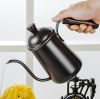 Stainless Steel Long Mouth Coffee Pot with Wooden handle