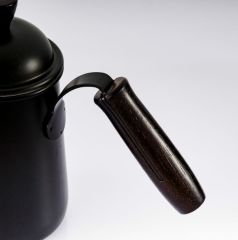 Stainless Steel Long Mouth Coffee Pot with Wooden handle