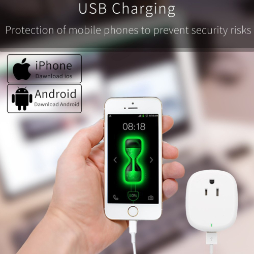 WiFi Control Smart Timer Outlet with USB Port