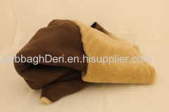 Genuine sheepskin shearling suede fur