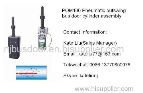 Pneumatic rotary bus door cylinder assembly for bus and coach