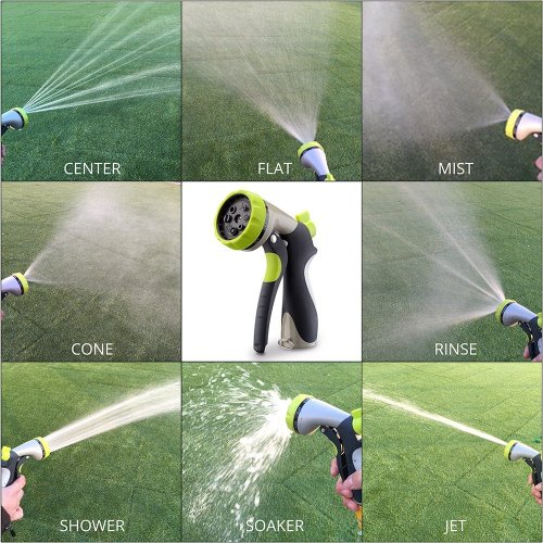 Heavy Duty Metal 8-Pattern Garden Water Spray Gun