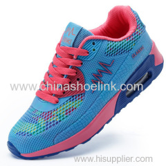 Pattern PU leather sport running shoes rugged outdoor shoe with PU airbag sole
