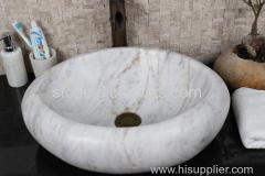 White Marble Oval Sinks Bathroom Washing Basins