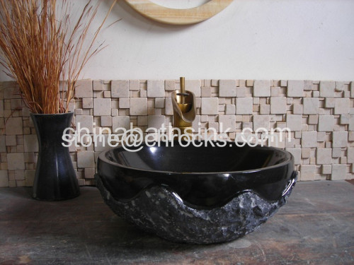 Black Jade Marble Bathroom Basin China Black Marble