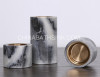 china cloudy grey marble bathroom cylinder candle holder stone candlestick