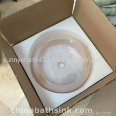 Pink Onyx Stone Round Sink