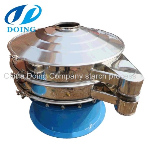 Stainless steel vibrating screener for starch and flour production