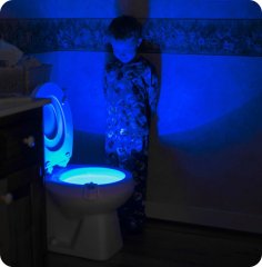 modern design rechargeable battery 8 colorful PIR motion sensor mini led toilet night light