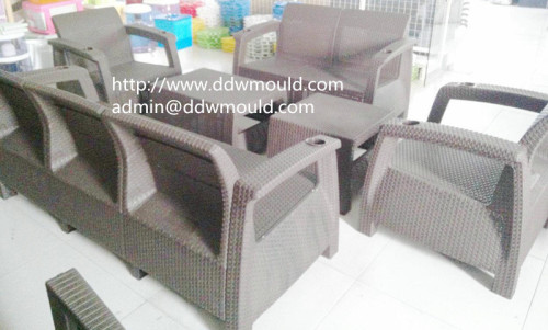 DDW Plastic Rattan Safa Mold Rattan Plastic Injection Safa Mold Plastic Rattan Furniture