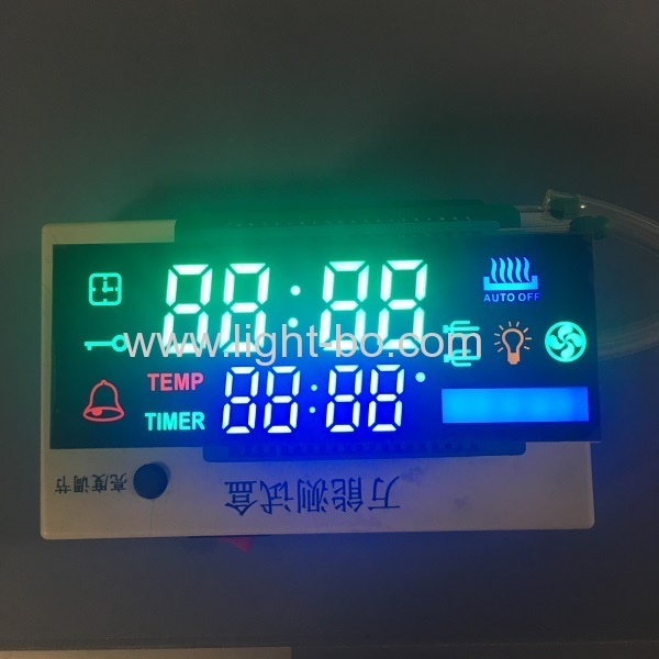 Custom design multicolor 7 segment led display for oven timer control