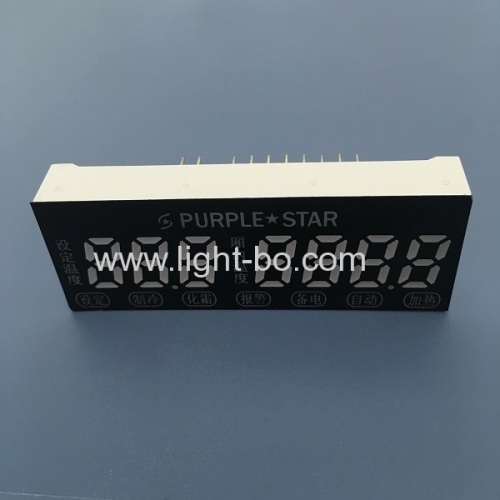 Ultra bright blue custom 7 digit 7 segment led display for temperature control