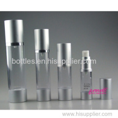 Silver airless pump bottle