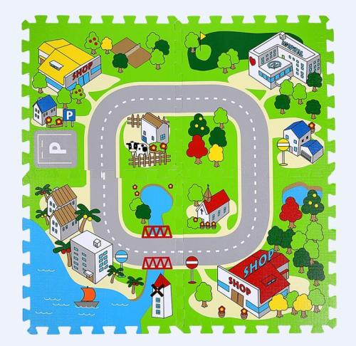 Mall city interactive road map creative educational learning play mat