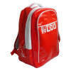 Red Glossy Shiny Waterproof PVC Leisure Bag Backpack