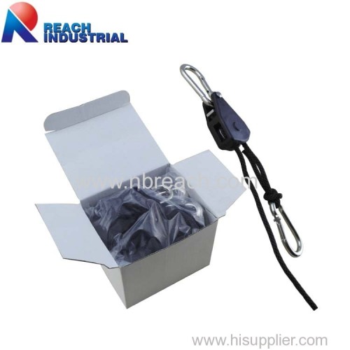 1/8" Adjustable Stronge Plastic Pulley Ratchet Tie Down with Rope Grow Light Hanger