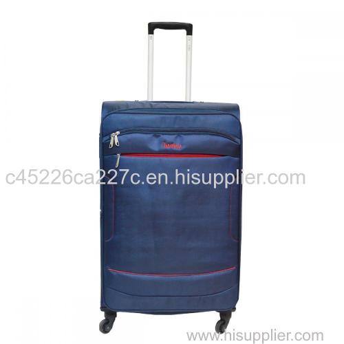Navy Blue Velvety Soft Upright Luggage Set