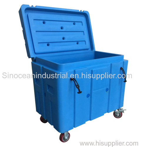 Dry ice container 325 liters with wheels