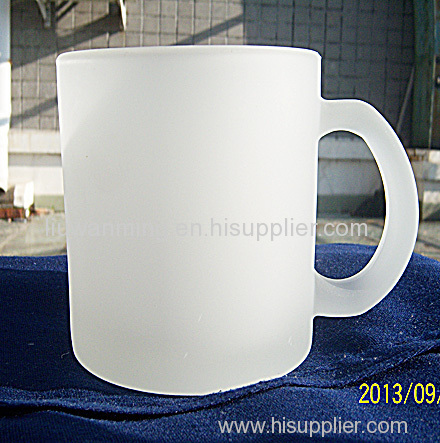 Scrub glass mug handle cup printing your LOGO from china