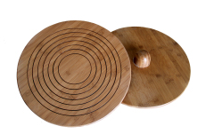 Bamboo balance board improving stability in sports