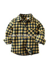 Yellow Plaid Toddler Boys Bow-tie Shirt