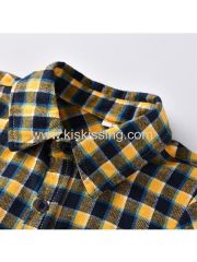 Yellow Plaid Toddler Boys Bow-tie Shirt