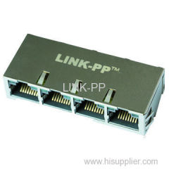 1x4 Port RJ45 Connector with 10/100 Base-T LPJ49011KONL 100% Cross Belfuse 08B0-1X4T-36-F