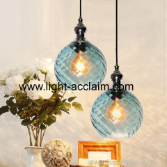 Blue glass lampshade glass chandelier out/indoor pendant lighting