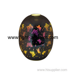 3D glass chandeliers Laser engraving egg butterfly pattern