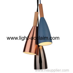 Metal fabric table lamp Wood metal chandelier commercial led lighting