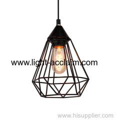 Metal wire chandelier Edison light bulb