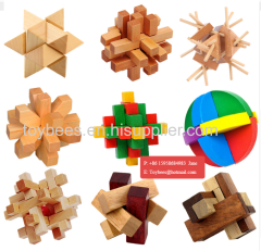 Wooden Intelligence Toy Chinese Brain Teaser Game Toy 3D Puzzle for Kids Wooden Toy