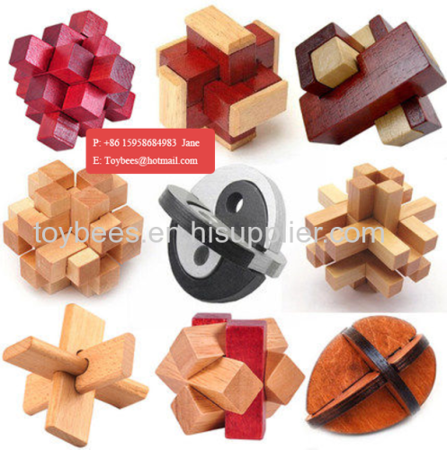  IQ 3D Wooden Brain Teaser Burr Interlocking Puzzle Game Toy for Adult Child