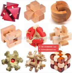 Wooden Intelligence Toy Chinese Brain Teaser Game Toy 3D Puzzle for Kids Wooden Toy