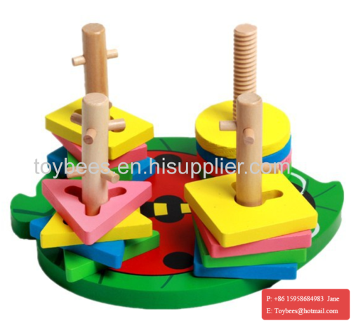 Kids Baby Wooden Learning Geometry Educational Toys Puzzle Montessori