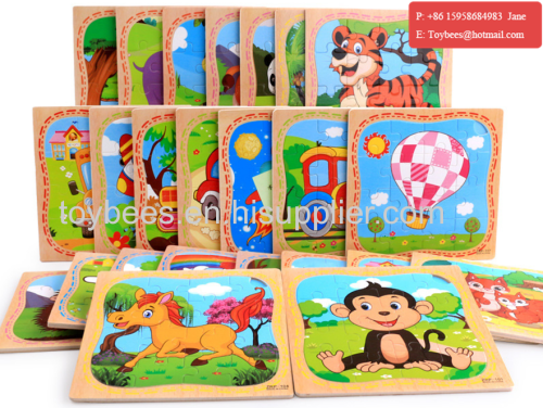 Wooden Animal Letter Puzzle Jigsaw Early Learning Educational Baby Kids Toys