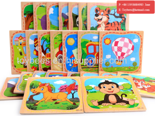 Wooden Educational toy English Alphabet digital learning puzzle wood letters figures for preschool kids