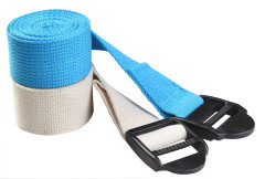 2018 Polyster-Cotton Colored Yoga Strap with Plastic or Metal Buckle.