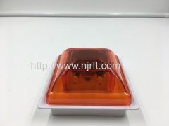 4LED red square waterproof solar powered traffic warning lights for guardrails