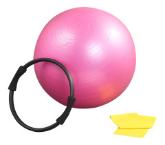 Yoga Kit contains 1PC Anti-burst ball 1PC Pilates ring 1PC Resistant band