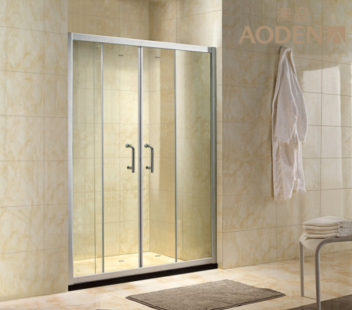 Clear Tempered Glass Aluminum Frame Shower Screen Cubicle with 2 Sliding Door