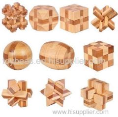 Wooden Toy Kongming Luban Lock Puzzles Toys Good Gifts for Children Brain Training