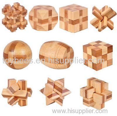 Wooden Intelligence Toy Chinese Brain Teaser Game Toy 3D Puzzle for Kids