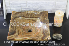 Brown Dragon Onyx Wash Basin natural stone Bath Vessel Sink