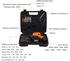 Cheap LED Working Light Folded Handle Tools Set Drill Kit Cordless Electric Screwdriver for Solar Installation Work