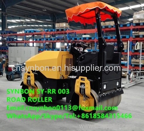 SYNBON Double steel wheel roller asphalt sand soil and gravel Double motors drive hydraulic steering and vibrate