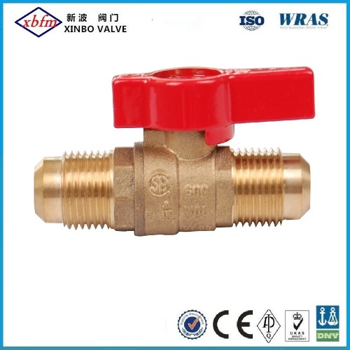 Brass Gas Ball Valve with Red Butterfly Handle Mxm