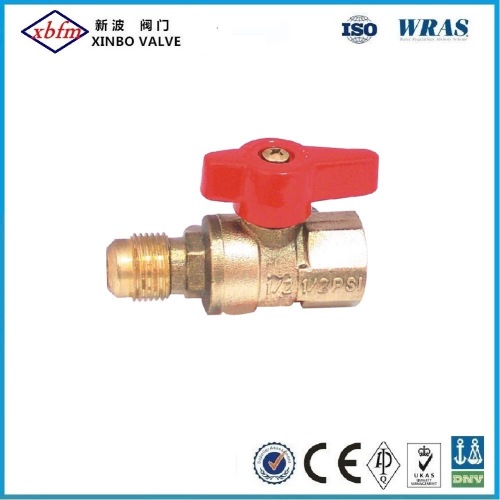 Brass Gas Ball Valve with Red Butterfly Handle Mxm